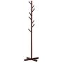 ZWH-Coat rack Floor Standing Hat and Coat Coat Rack Clothes Hat Tree Stand Hanger Solid Wood Bedroom Creative Home Single Pole (Color : Dark Coffee)