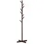 ZWH-Coat rack Floor Standing Hat and Coat Coat Rack Clothes Hat Tree Stand Hanger Solid Wood Bedroom Creative Home Single Pole (Color : Dark Coffee)