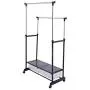9rit_shop Sufficient Storage Double Adjustable Cloth Hanger Garment Rack