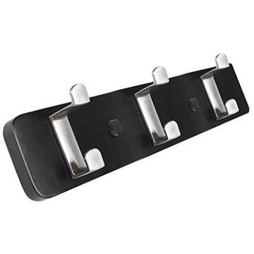 LAXF-Wall Coat Racks with Hooks/Hangers Coat Rack Bamboo Clothes Hook Dorm Room Bedroom on The Wall Wall-Mounted Hook Hanger Multifunction Straight Edge Black (Size : 35.6cm)
