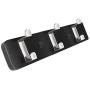 LAXF-Wall Coat Racks with Hooks/Hangers Coat Rack Bamboo Clothes Hook Dorm Room Bedroom on The Wall Wall-Mounted Hook Hanger Multifunction Straight Edge Black (Size : 35.6cm)