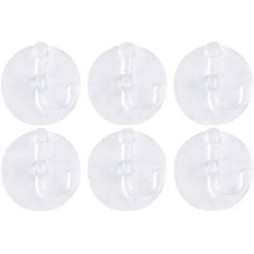 uxcell 6 Pcs Suction Cup Hooks 1.2 Inch Wall Hooks Hangers Removable Kitchen Bathroom Wall Vacuum Holder for Smooth Tile Glass and Mirror Clear