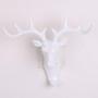 Vintage Deer Head Antlers Wall Hook (Max:10kg) for Hanging Hat Scarf Bag Key Clothes Bathroom Kitchen Towel Holder Hanger Rack Wall Wedding Gift (White)