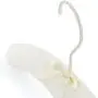 HANGERWORLD 3 Cream 15.7inch Cotton Padded Cushioned Top Garment Coat Hangers with Embroidered Floral Detail