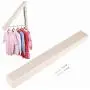 2pcs Folding Retractable Indoor Wall Clothes Hangers Organizer Magic Clothes Towel Drying Towel Rack for Scarf Belt Bra Suit