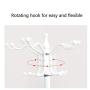 Xiaoli Coat Rack Iron Art Floor Standing Coat Racks Bedroom Clothes Hanger Living Room Clothing Hats Bags Hanging Storage Shelf Rack Coat Stand (Color : White)
