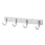 WEBI Heavy Duty SUS 304 Coat Bath Towel Hook Hanger Rail Bar with 4 Hooks, for Bedroom, Bathroom, Foyers, Hallways, Entryway, Great Home Office Storage & Organization, Brushed Finish, J-DBG04