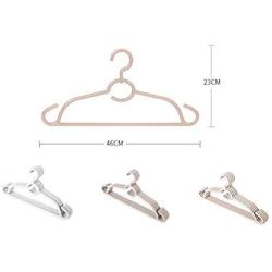 SAASNY Plastic Hangers,25 Brown 46cm Plastic All Purpose Clothes Garment Coat Hangers Space Saving with Non-Slip Trouser Bar and Tie Rack Ideal for Home and Shops - Space Saving Solution