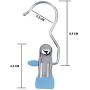 HiGift (Set of 12 Portable Laundry Hook Boot Hanger Clips for Hanging/Stainless Steel Clothes Pins for Clothes Hat Gloves Boot Hanger Closet Hold Clips Travel Home -Blue