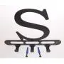 Capital Letter S Monogram Wall Hook Hanger. Satin Black. Solid Steel. Screws Included. Capital Letter S Monogram Wall Hook Hanger. Satin Black. Solid Steel. Screws Included.