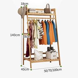 WYQSZ Hanger Floor Bedroom Storage Storage Bamboo Space Hanging Clothes Rack Coat Rack Rack Hanger - Coat Rack 8563 (Size : 70140cm)
