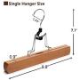 JS HANGER Natural Solid Wooden Collection Slack Hanger, Wood Skirt Hangers, Natural Polished, Set of 12