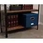 Internets Best Collapsible File Storage Organizer | Decorative Linen Filing & Storage Office Boxes | Letter/Legal | Navy | 1 Pack