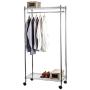 STORAGE MANIAC Heavy Duty Rolling Garment Rack Clothes Hangers with Lockable Wheels, Chrome