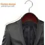 JS HANGER Coat Hangers Extra Wide Rounded Shoulder with No-Slip Bar, Walnut Finish, 3 Pack JS HANGER Coat Hangers Extra Wide Rounded Shoulder with No-Slip Bar, Walnut Finish, 3 Pack