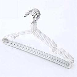 Clothes Racks Hanger Stainless Steel Non-Slip Markless Clothes Hanger, 30 Pcs, Standard Hangers (Color : White, Size : 40cm)