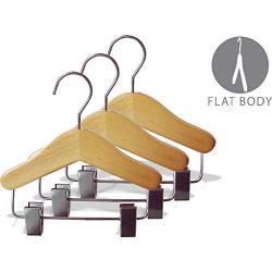 The Great American Hanger Company Natural Wood Small 6 inch Combo Hanger with Clips, Boxes of 6 Tiny Wooden Doll, Pet, or Infant Hangers