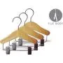 The Great American Hanger Company Natural Wood Small 6 inch Combo Hanger with Clips, Boxes of 6 Tiny Wooden Doll, Pet, or Infant Hangers