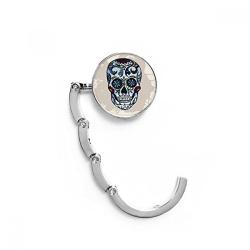 Gray Skull Mexico National Culture Illustration Table Hook Folding Bag Desk Hanger Foldable Holder