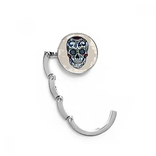 Gray Skull Mexico National Culture Illustration Table Hook Folding Bag Desk Hanger Foldable Holder Gray Skull Mexico National Culture Illustration Table Hook Folding Bag Desk Hanger Foldable Holder