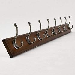 ZEMIN Wall Mounted Coat Rack Clothes Hat Hanger Holder Hooks Fashion Antique Wood, 3 Colors, 3 (Color : Brown, Size : 6 Hooks)