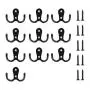 10 Pieces Double Prong Robe Hook Rustic Hooks Retro Cloth Hanger with 20 Pieces Screws, Black Color 10 Pieces Double Prong Robe Hook Rustic Hooks Retro Cloth Hanger with 20 Pieces Screws, Black Color