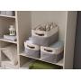DECOMOMO Large Foldable Storage Bin [3-Pack] Collapsible Sturdy Cationic Fabric Storage Basket Cube W/Handles for Organizing Shelf Nursery Home Closet & Office - Grey & White 15 x 11 x 9.5