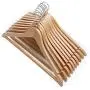 Ezihom Gugertree Solid Wooden Suit Hangers, Coat Hangers, Wood Clothes Hanger, Natural Finished, 10 Pack