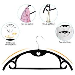 IEOKE Velvet Clothes Hangers Non Slip, 50-Pack No Shoulder Bumps Suit Hangers Ultra Thin Space Saving 360 Degree Swivel Heavy Duty Hook Durable Hangers for Sweaters,Coat,Jackets,Pants,Shirts,Dresses