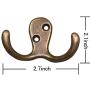 Heavy Duty Wall Hooks 8 Pack Double Prong Robe Hook Rustic Hooks Retro Clothes Hanger Coat Hanger Wall Mounted Hook with 20 Screws 35 LB