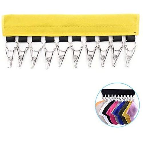 Konesky Hat Organizer,Cap Racks,Cap Organizer Hanger 10 Clips Stainless Steel, Hat Holder, Folding Clothes Hangers Foldable Clothes Drying Rack for Travel