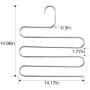 ZHANGJLV 6 Pack Pants Hangers S-Shape Stainless Steel Clothes Hangers Space Saving Hangers Closet Organizer for Pants Jeans Scarf(5 Layers,6Pcs) 6-Pieces