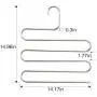 ZHANGJLV 6 Pack Pants Hangers S-Shape Stainless Steel Clothes Hangers Space Saving Hangers Closet Organizer for Pants Jeans Scarf(5 Layers,6Pcs) 6-Pieces