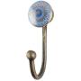 Indianshelf Handmade 1 Artistic Vintage Blue Ceramic Peacock Rail Hooks Holders/Clothes Hooks Over Door