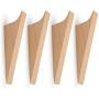 Pack of 4, Contracted Style, Coat Hooks Wall Mounted Handmade Natural Beech Wood Hook Vintage Wooden Hat Rack Entryway Bathroom Organizer Hanger Craft Single Towel Hangers Home and Kitchen Use Key