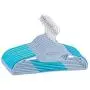 HS-01 Plastic Hangers，Heavy Duty Space-Saving Lightweight Clothes Hanger, Non-Slip S-Shape Shoulders and Swivel Steel Hook, Anti-Wrinkle, for All Kinds of Garments-20psc（ Blue Pink） (Color : Blue)