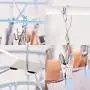 PeiQiH Hanging Drying Rack Clothes Hangers, 360掳 Swivel Hook 28 Clips for Drying Socks Baby Clothes Bras Towel Underwear Scarf Pants Gloves-gray-28 Clips 43.5x27x28cm