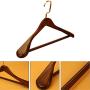 CHAONAO Wood Hangers Extra Wide Shoulder Durable Men and Women Clothes Hanger for Suit, Coat, Jacket, Pack of 5,Brown,40x5.5cm