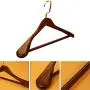 CHAONAO Wood Hangers Extra Wide Shoulder Durable Men and Women Clothes Hanger for Suit, Coat, Jacket, Pack of 5,Brown,40x5.5cm