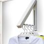 PartLove Wall Mounted Folding Clothes Hanger New Aluminum Home Clothes Storage Save Space Sturdy and Not Falling Off Great for Laundry Room Bedroom Cabinet