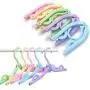 Travel Hangers Folding Clothes Hanger Portable Saving Space Magic Stretch Folding Coat Hanger Home Wardrobe Storage Rack 10pcs Random Color