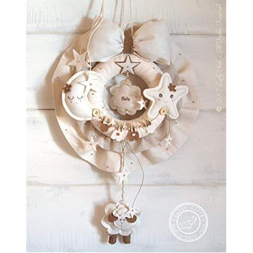 Gender Neutral Hospital Door Hanger with Swarovski Crystals, Baby Hospital Door Decoration, Baby Door Wreath, 2-DAY FEDEX DELIVERY to USA, Canada, Europe & Others