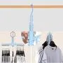 EvaroFly Multipurpose Rotatable Folding Hanger, Save Space Storage Clothes Hanger, Household Travel -Blue 46x32cm