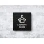 iCandy Products Inc Laundry Room, Cloth Hanger Hotel Business Office Building Sign 12x12 Inches, Dark Wood, Metal