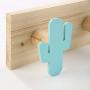yanQxIzbiu Premium Wall Hooks,Nordic Style Wooden Cactus Wall Mount Hook, Clothes Scarf Storage Hanger Holder Blue