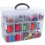 Bins & Things Stackable Storage Container with 30 Adjustable Compartments, Clear, X-Large