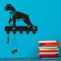 Creative Animal Theme Clothes Hooks Boxer Dog Silhouette Decorative Wooden Wall Hanger Coat Hook Unique Wall Art Indoor Decoration Wall Sticker,Black