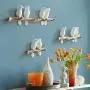JDSHSO Wall Mounted Home Living Room Decor Hanger Resin Bird Statue Key Holder Coat Clothes Towel Hooks Racks Animal Sculpture (Navy,A Bird)