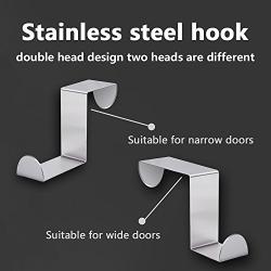 Over The Door Hook - Free Moving Adjustable Storage Organizer Rack for Hand Towel,Coat,Hat,Clothes,Hanger,Kraft Paper Bags,Towel Coat Rack Hats - Silver (5 Pack)