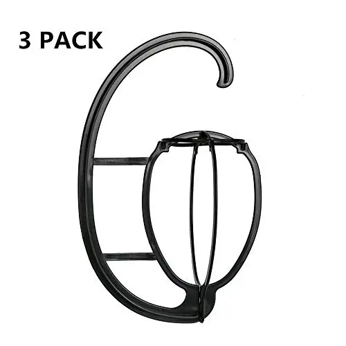 3 Pack Homegoal Wig Hanger, Portable Hanging Wig Stand for All Wigs and Hats, Collapsible Wig Dryer, Durable Wig Stand Tool Holder, Hat and Cap Holder (Black)